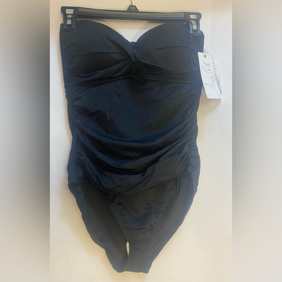 NWT Anne Cole Woman’s Live in Color Twist Front One Piece Swimsuit Black Size 8 - Picture 5 of 16